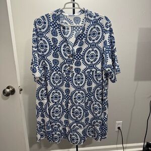 SHEIN Blue and White Tunic Dress